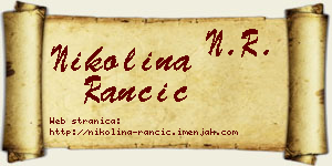 Nikolina Rančić vizit kartica